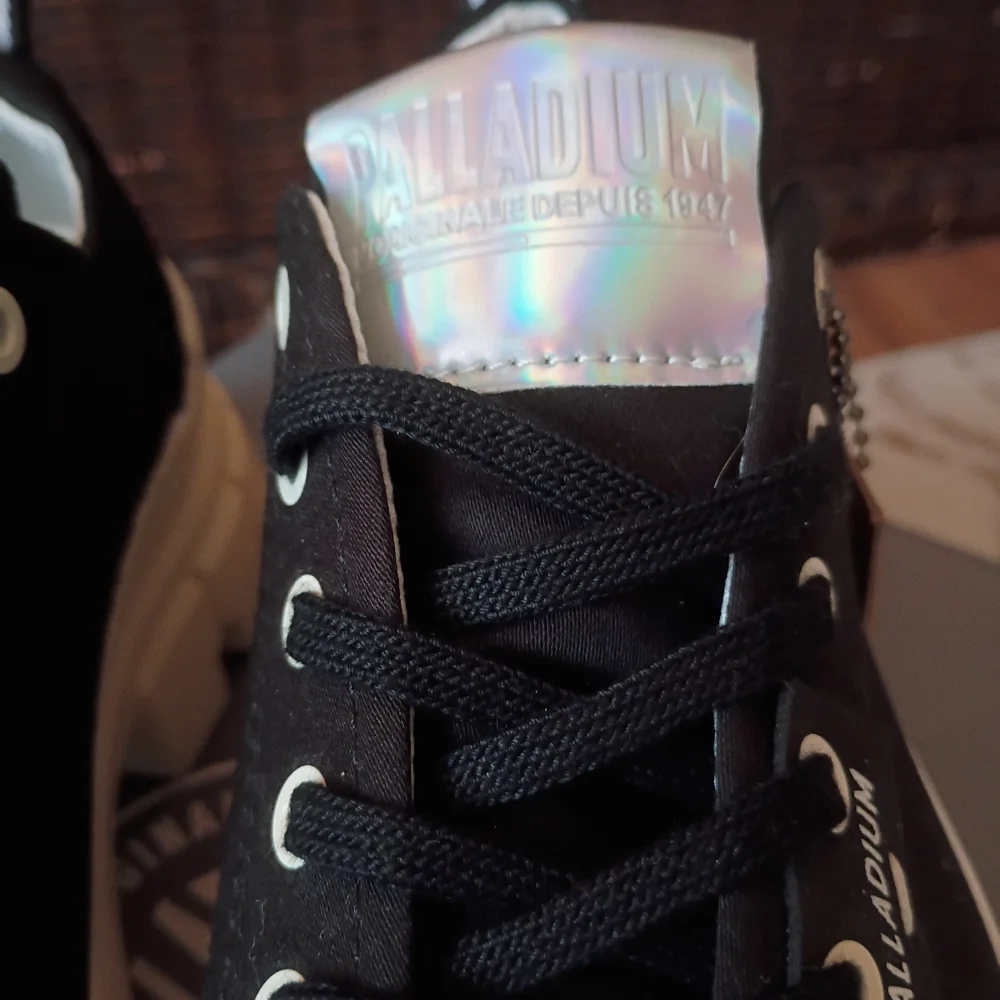 Palladium Black and White Platform Sneakers Women's Size 6